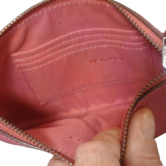 Coach - NWOT - Raspberry Colored Clutch Purse, Zippered Closure, 2 Pockets... - Picture 5 of 15